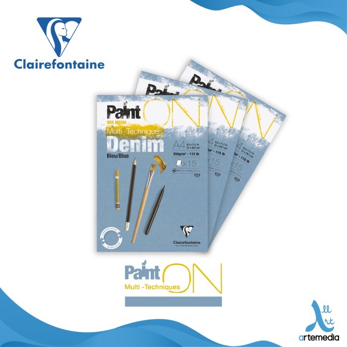 

TERBARU Kertas Gambar Clairefontaine Paint On A4 Denim Multi Techniques Pad PROMO!