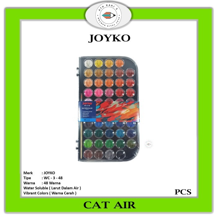 

TERBARU JOYKO - Watercolor Set Cat Air WC-3 Isi 48 Warna - Pcs BISA GOSEND!