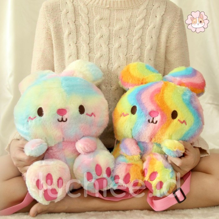 TAS RANSEL GENDONG ANAK PEREMPUAN BONEKA KELINCI RABBIT LUCU HALUS SNI