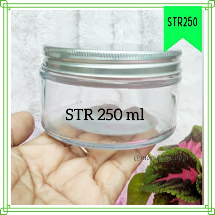 Str250 Grosir Straight Jar Kaca / Toples 250 Ml Tutup Aluminium