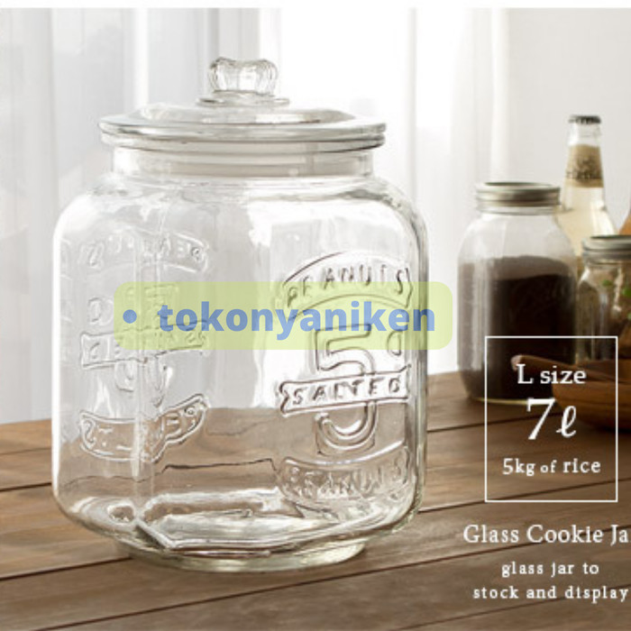 Toples Kaca Besar Ukuran Large Untuk Kue Kerupuk Kedap Udara