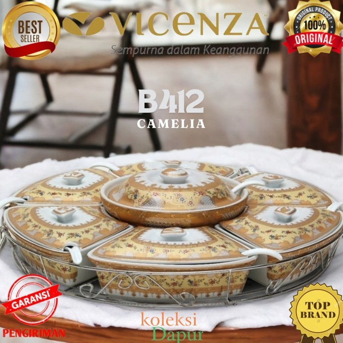 Prasmanan Ukuran Besar B412 Camelia Wadah Saji Vicenza Porselen Garans