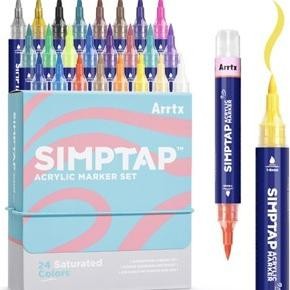 

Arrtx 24 Colors Simptap Acrylic Marker Top Valve
