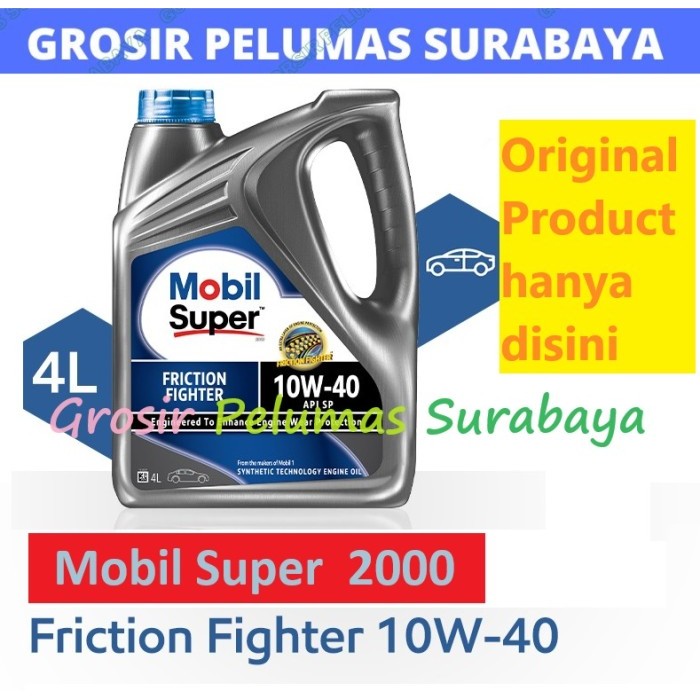 Original Oli Mobil1 Mobil Super 2000 Friction 10W40 10W-40 4 L Liter