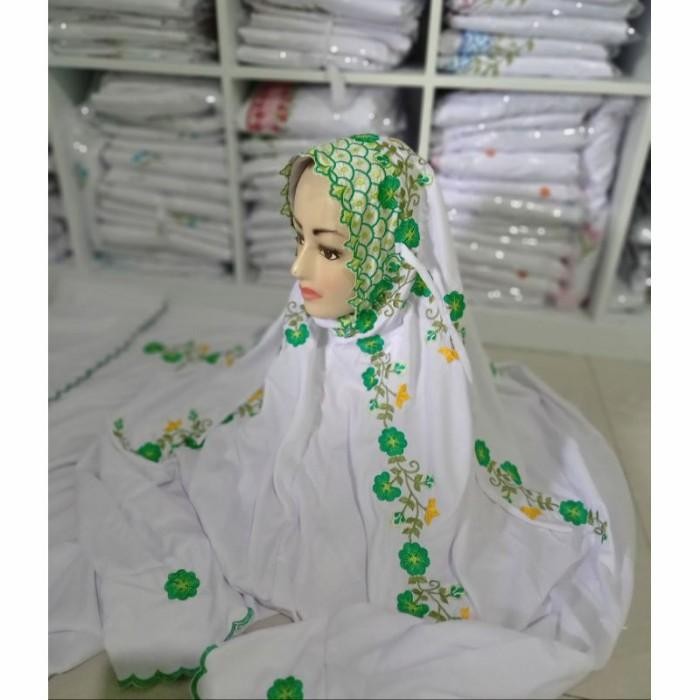 Mukena polino silk grade A Mukena terusan dewasa bordir kudus lembut premium