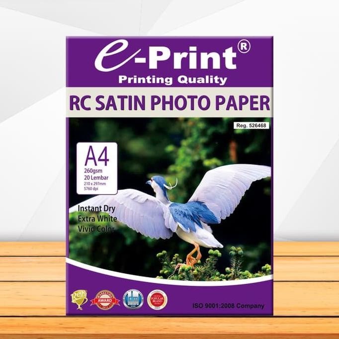

SALE! E-PRINT RC SATIN PHOTO PAPER A4 260 GSM KERTAS FOTO SILKY KULIT JERUK