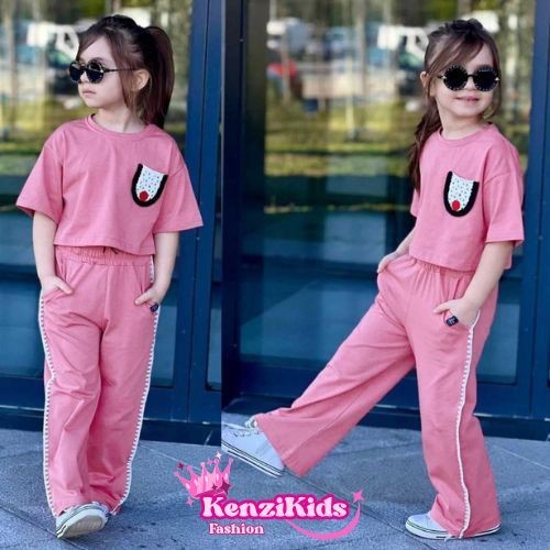 NEW SETELAN ANAK PEREMPUAN CROP RENDA 1-6 TAHUN