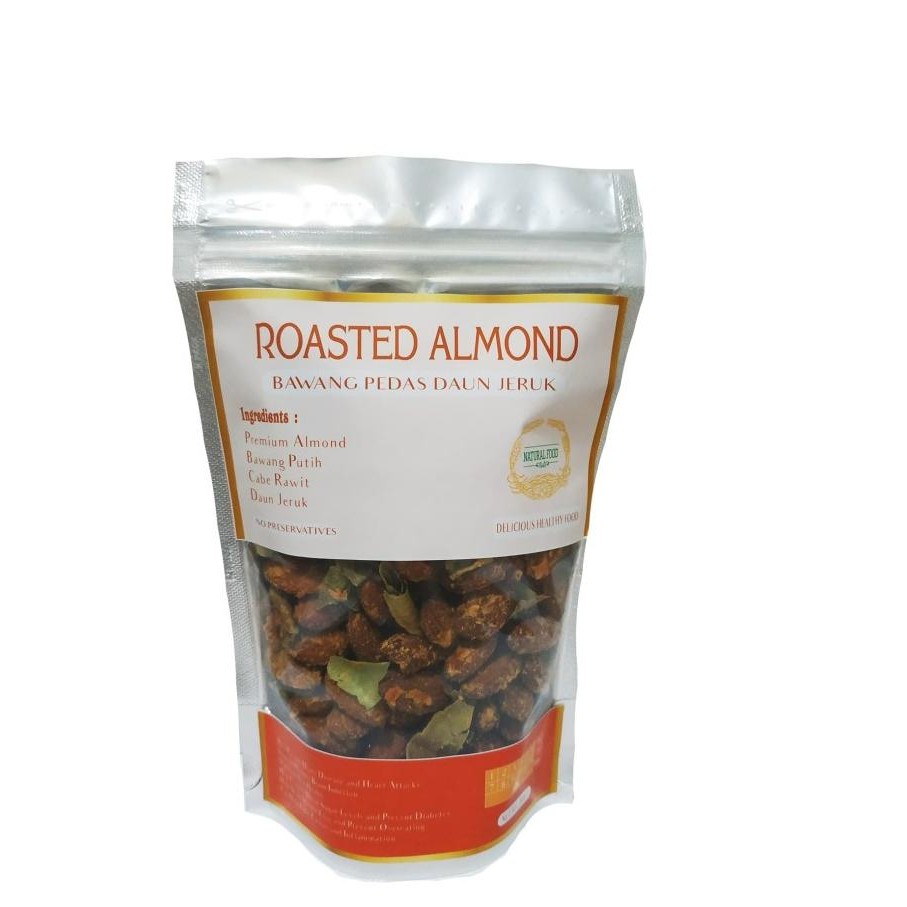 

SALE! ALMOND PANGGANG BAWANG PEDAS DAUN JERUK - 200 GR