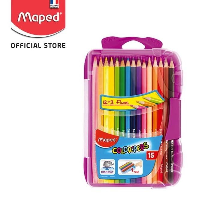 

Maped Pensil Warna Smart Box 12' + 3 Fluo Original Dan Terpercaya