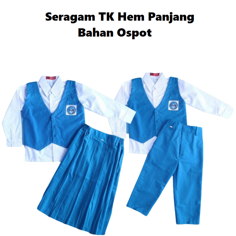 

Seragam TK Hem Panjang Bahan Ospot