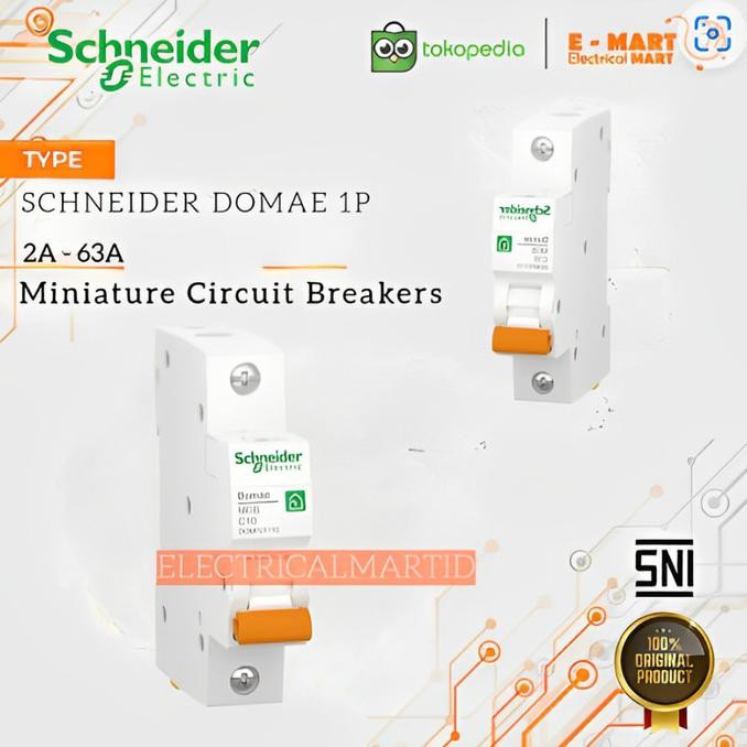 terbaru schneider domae mcb 1phase 32a 32ampere 32 ampere mini circuit breaker