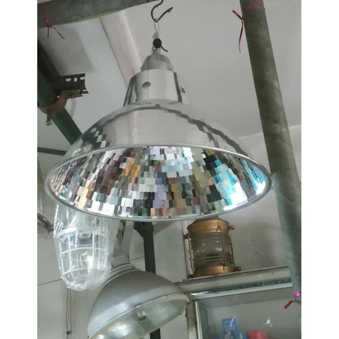 Kap Lampu Gantung Industri Kilap Diameter 30 Cm + Fitting Wd E27