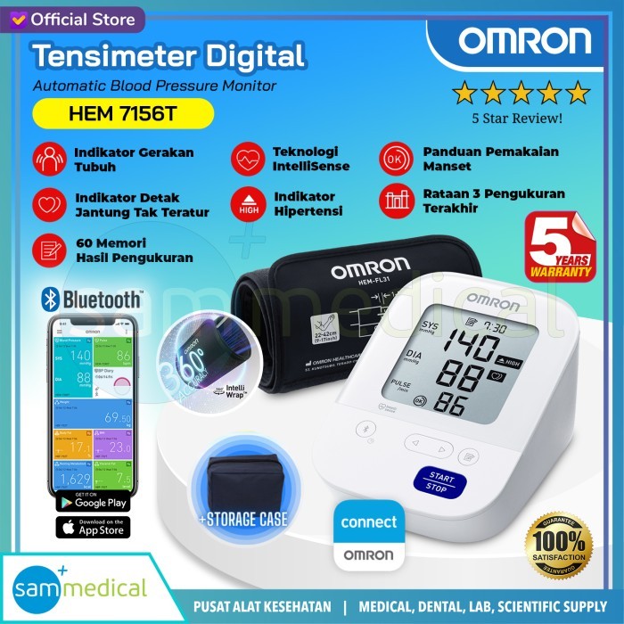 OMRON TENSI DIGITAL HEM 7156 7156A 7156T BLUETOOTH