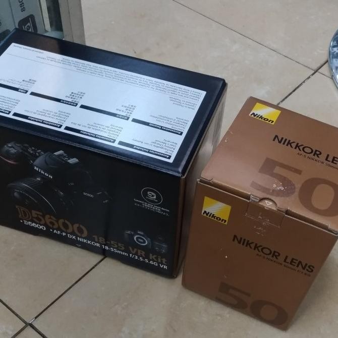 Nikon D5600 Kit 18-55Mm Vr + Lensa Nikon 50Mm F1.8 G