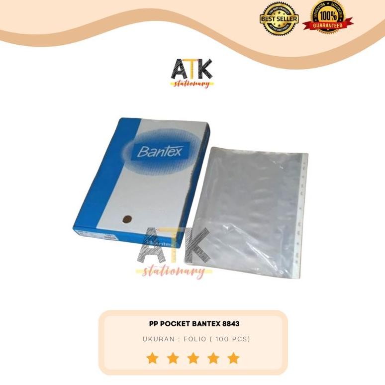 

ANGELO PLASTIK PP POCKET FILE FOLIO BANTEX 8843 F4 ISI 100 LEMBAR ATK