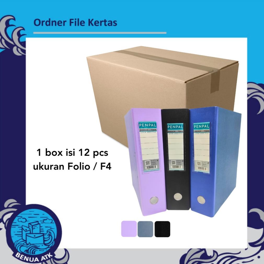 

ZOE PENPAL - ORDNER FILE / LEVER ARCH FILE KERTAS UKURAN FOLIO (ISI 12PCS) - PL-771