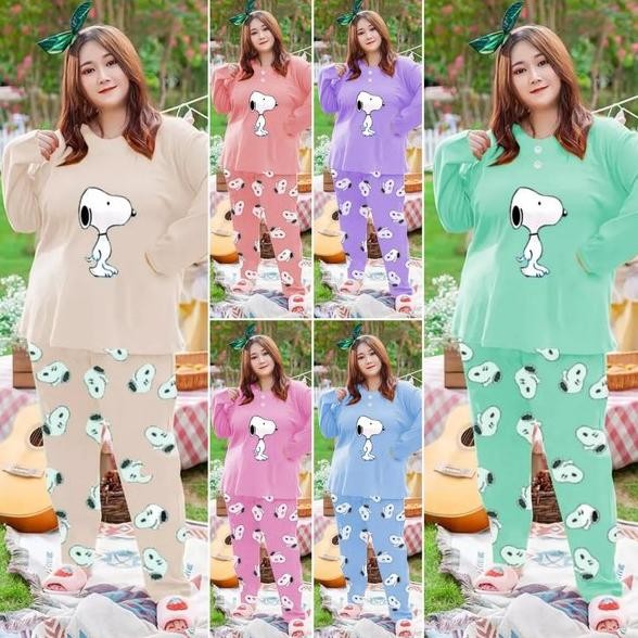KLO baju tidur remaja muslim/setelan baju tidur wanita lengan panjang/piyama modern bumil/baju santa