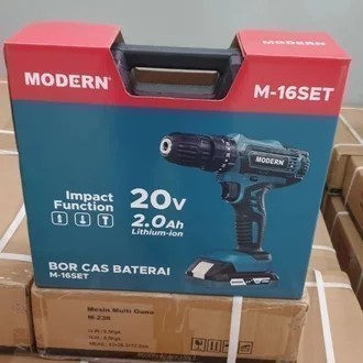 MODERN M 16 Mesin Bor Baterai /Drill Set Bor 20V M16 Cordless Impact