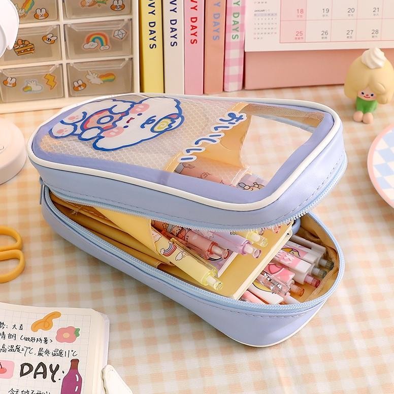 

TERMURAH Tempat Pensil Transparan Anti Air Motif Kartun Kawaii Dengan Resleting er-79