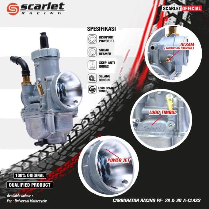 || PROMO / SCARLET RACING Karburator Carburetor Karbu PE 24 26 28 30 A Class Non COD
