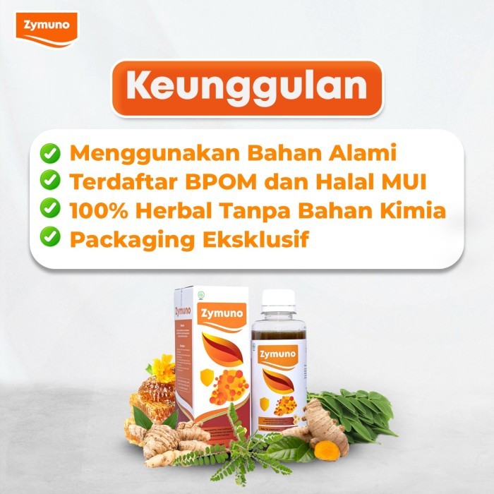 

ZYMUNO PAKET 5 BOX - PENAMBAH SISTEM KEKEBALAN TUBUH 100% ALAMI