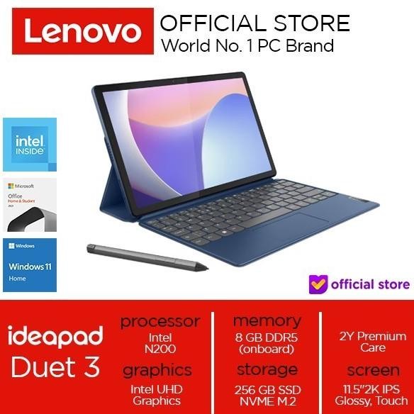Lenovo Ideapad Duet 3I N200 8Gb 256Gb Ssd 11.5" 2K Ips 5Mp Win11+Ohs
