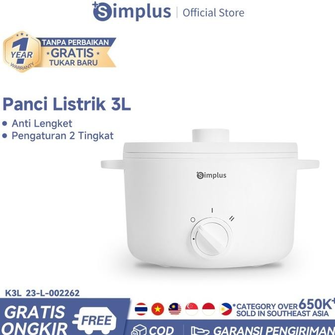 Simplus Panci Listrik Serbaguna Low Watt 630 Watt Panci Elektrik