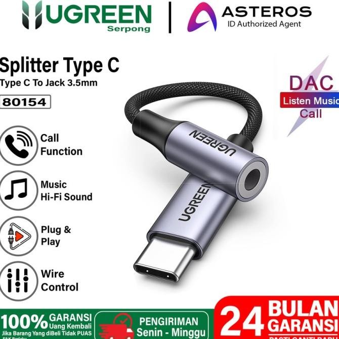 Ugreen Konverter Type C To Aux 3.5 Mm Ugreen Tipe C To Aux 3.5 Mm