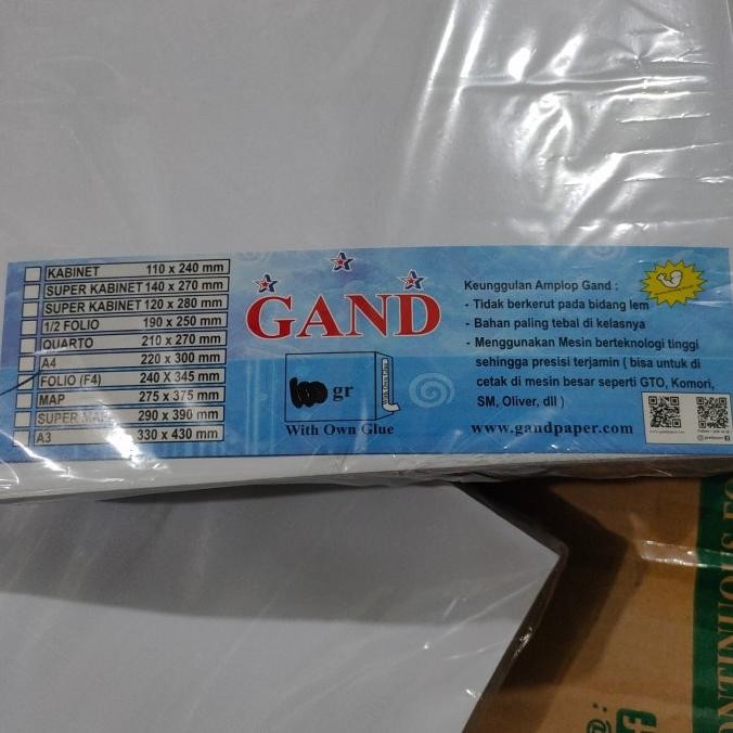 

Amplop Putih Folio Seal 100 Gsm 100 Lembar 24,034,5 Mm Harga Promo