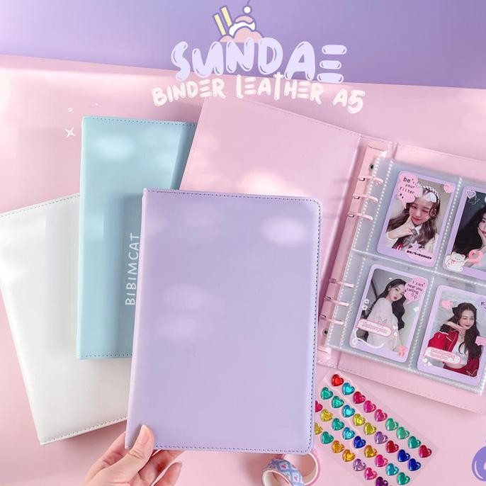 

Sundae - A5 Binder Leather Case / Binder Album Photocard PC Pastel