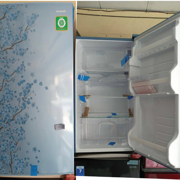 (KHUSUS BOGOR) KULKAS LEMARI ES SHARP 1 PINTU 162 ND BUNGA SAKURA