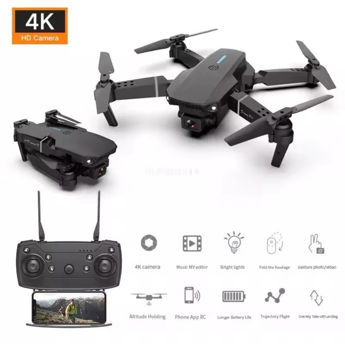 TERBARU Drone Mini E88 Camera Drone Mainan Anak
