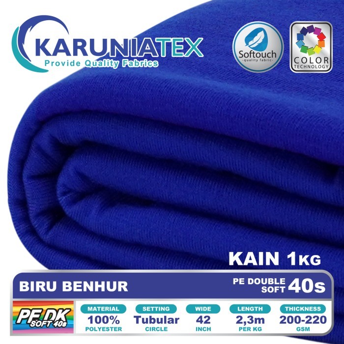 

Kain Kaos PE Double Soft Premium Kiloan Biru Benhur