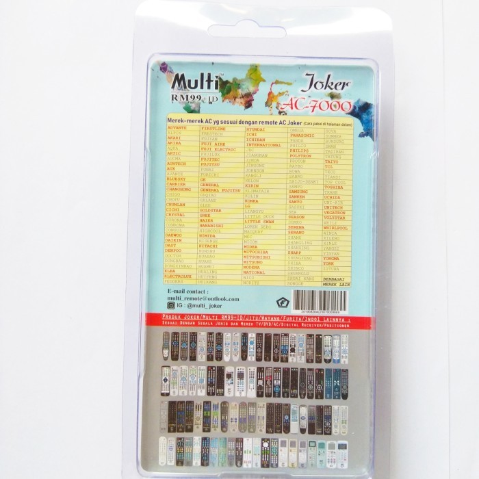 REMOT/REMOTE AC ADVANTE/AKARI/AKIRA/AQUA/ARTIC/AUHTECH MULTI/UNIVERSAL