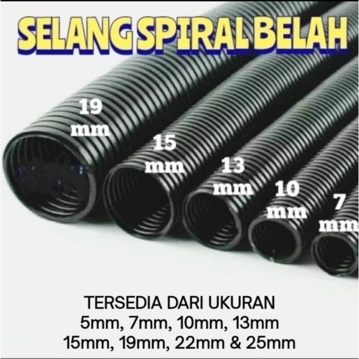 KOMPLIT SELONGSONG SPIRAL KABEL BELAH Pembungkus Kabel Mobil Motor