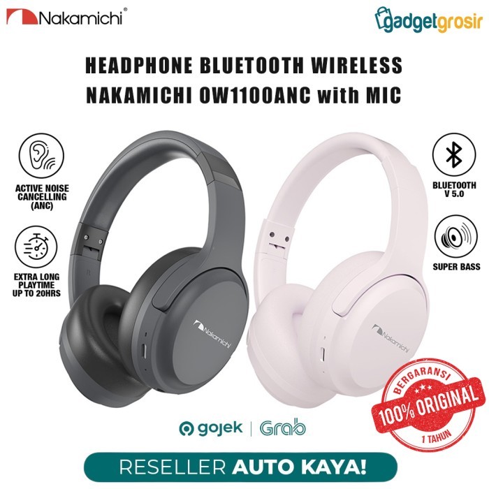 Headphone Nakamichi OW1100ANC Noise Cancelling Bluetooth Wireless Mic