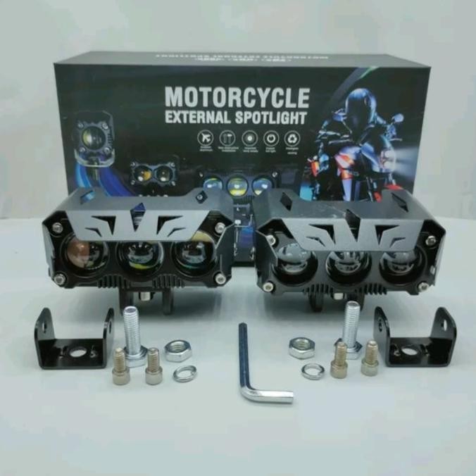 Lampu Led Sorot Tembak Sql 3 Mata Laser Gun 60 Watt Motor Mobil