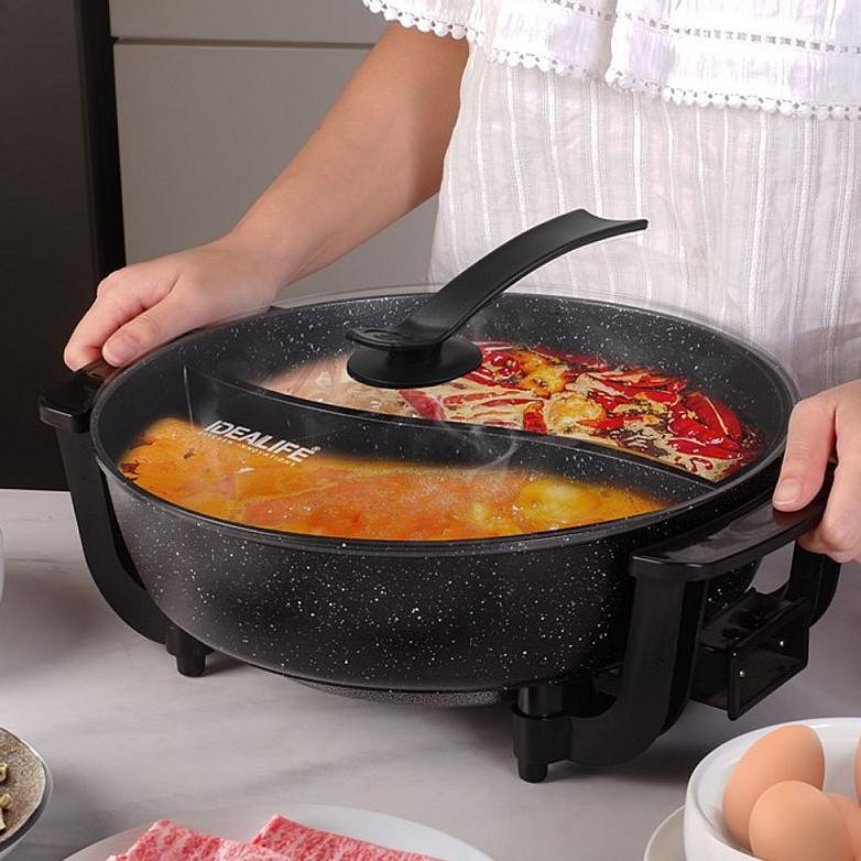 al Idealife IL-116A Panci Listrik Shabu Rebus Kompor Elektrik IL 116A Alat Masak Steamboat Kuah Sayu