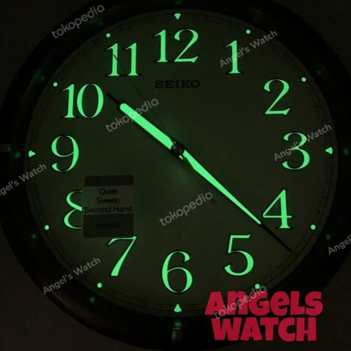 Qxa734 Jam Dinding Seiko Lumibrite Glow In The Dark Original
