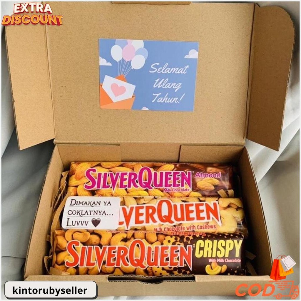 

Kado Hampers Coklat Silverqueen 3 Pcs 62 Gr Untuk Hadiah Valentine Pacar Cewek Cowok Gratis Ongkir