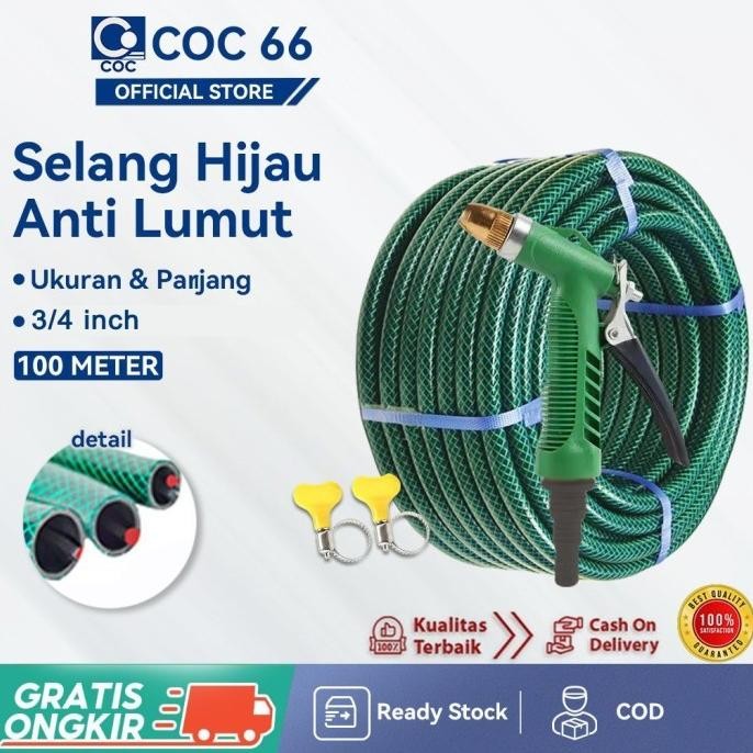 Selang Air 3/4 Inch Selang Air Hijau Anti Lumut 100 Meter Murah Cod