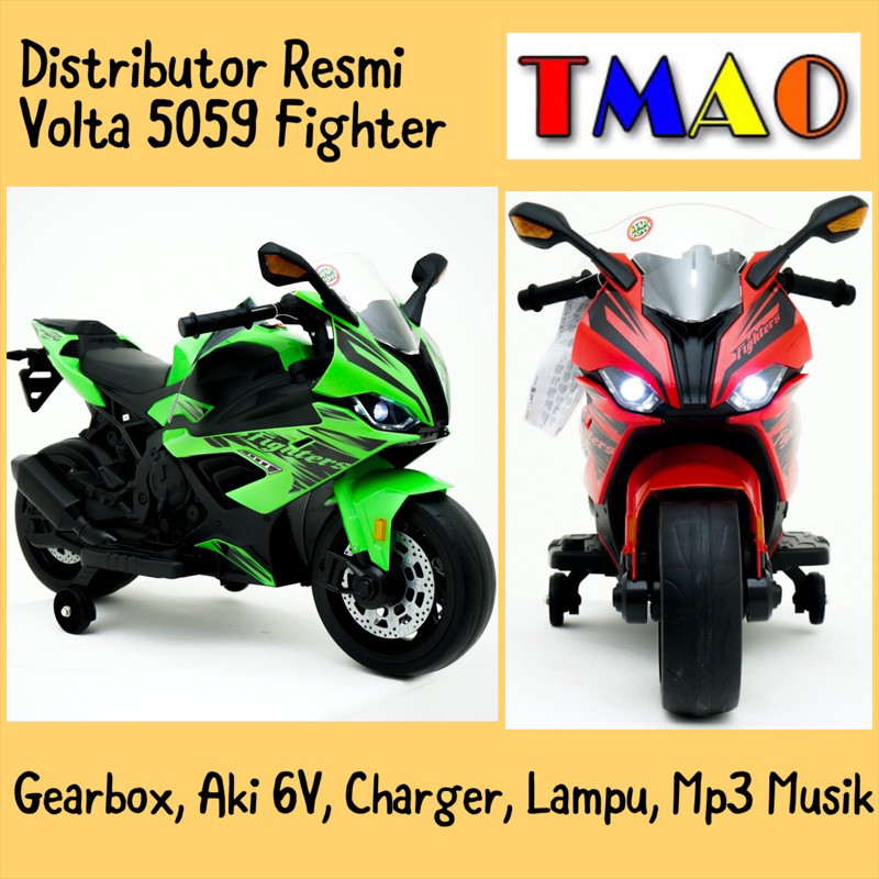 Super Murah Motor Aki Anak Volta 5099 5059 Fighters Ninja Motoran Mainan Anak Charge Cas Aki Baru
