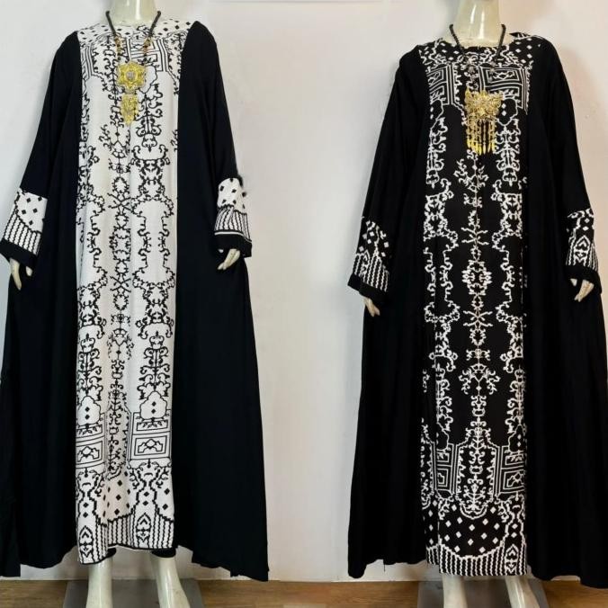 Gamis Jumbo Wanita Ld 125 Cm Model Kombinasi Kekinian
