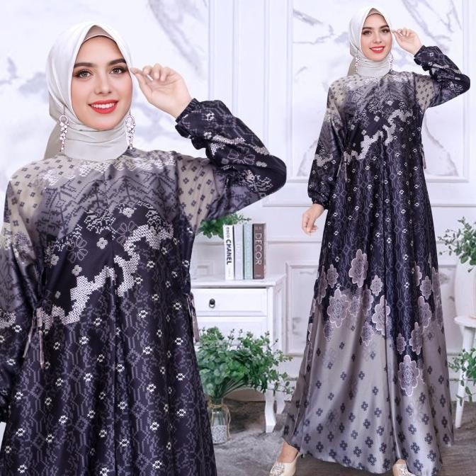 Gamis Motif Sutra Import // Gamis Motif Terbaru // Gamis Kekinian