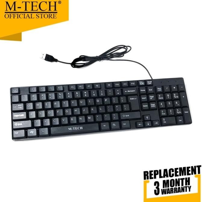 Newbest| M-Tech Original Keyboard USB Standar for PC Laptop Android - Hitam