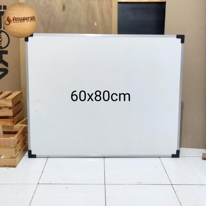 

60x80 cm Whiteboard Papan Tulis Non Magnet Single Face Kantor Sekolah