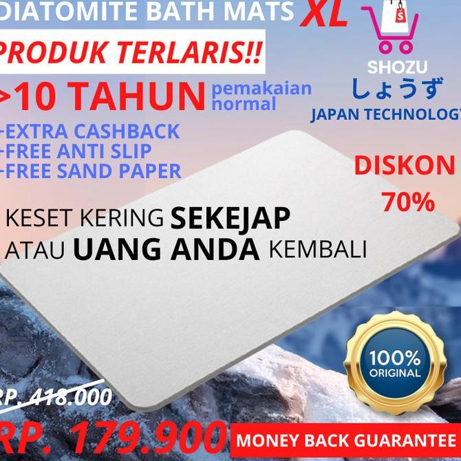 Keset Kamar Mandi Diatomite / Keset Super Serap Anti Air Original Batu