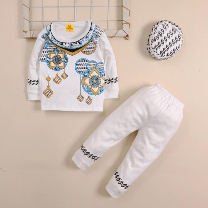 SETELAN BAJU KOKO ANAK BAYI LAKI LAKI COWOK USIA 6 - 18 BULAN LEBARAN