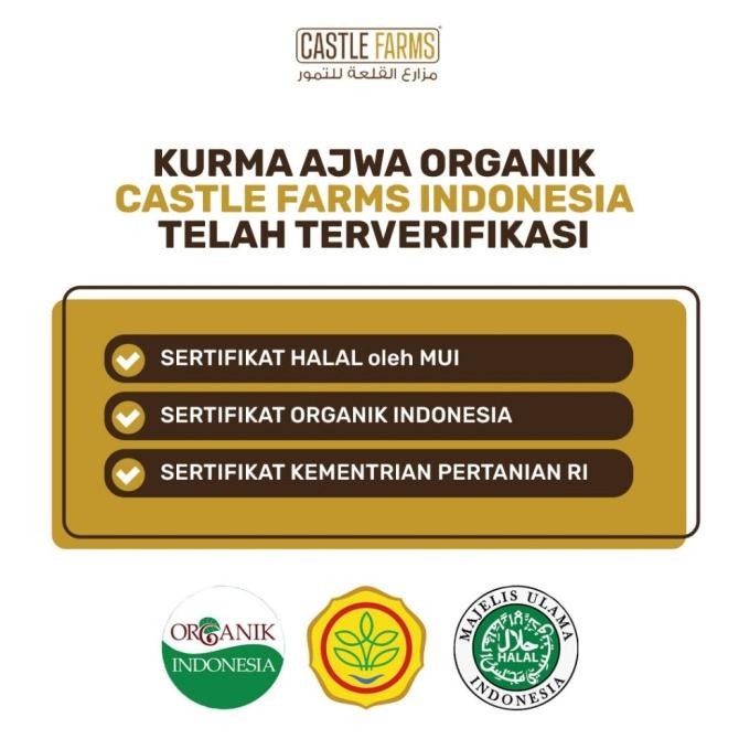 

Castle Farms Kurma Ajwa Organik Medium 500 Gr