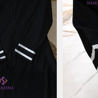 Gamis set Jet black free cadar bandana Terlaris